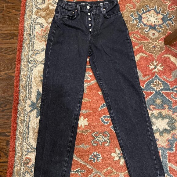 Aritzia Denim Forum The Boyfriend High Rise Loose Denim Slouch Jean Black 24 - Picture 2 of 4